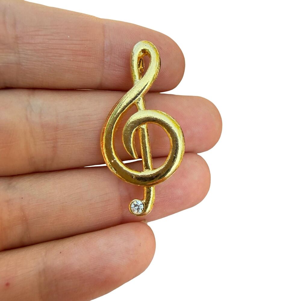 Vintage Jewelry Treble Clef Brooch Music Note Pin